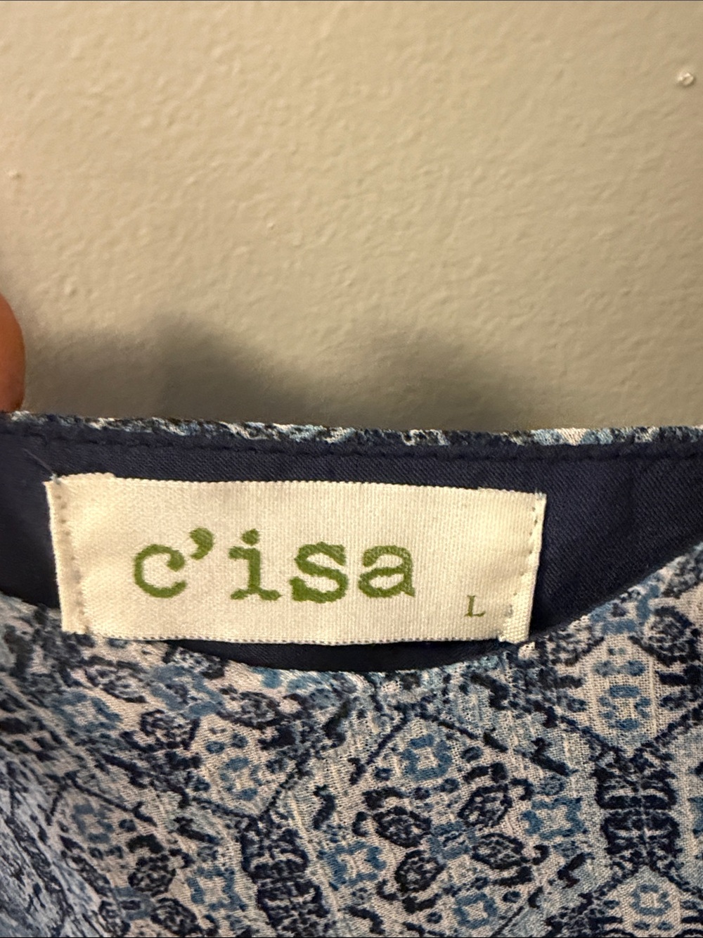 C'isa Blue Patchwork Ruffled Mini Dress – Size Large - Picture 4 of 6